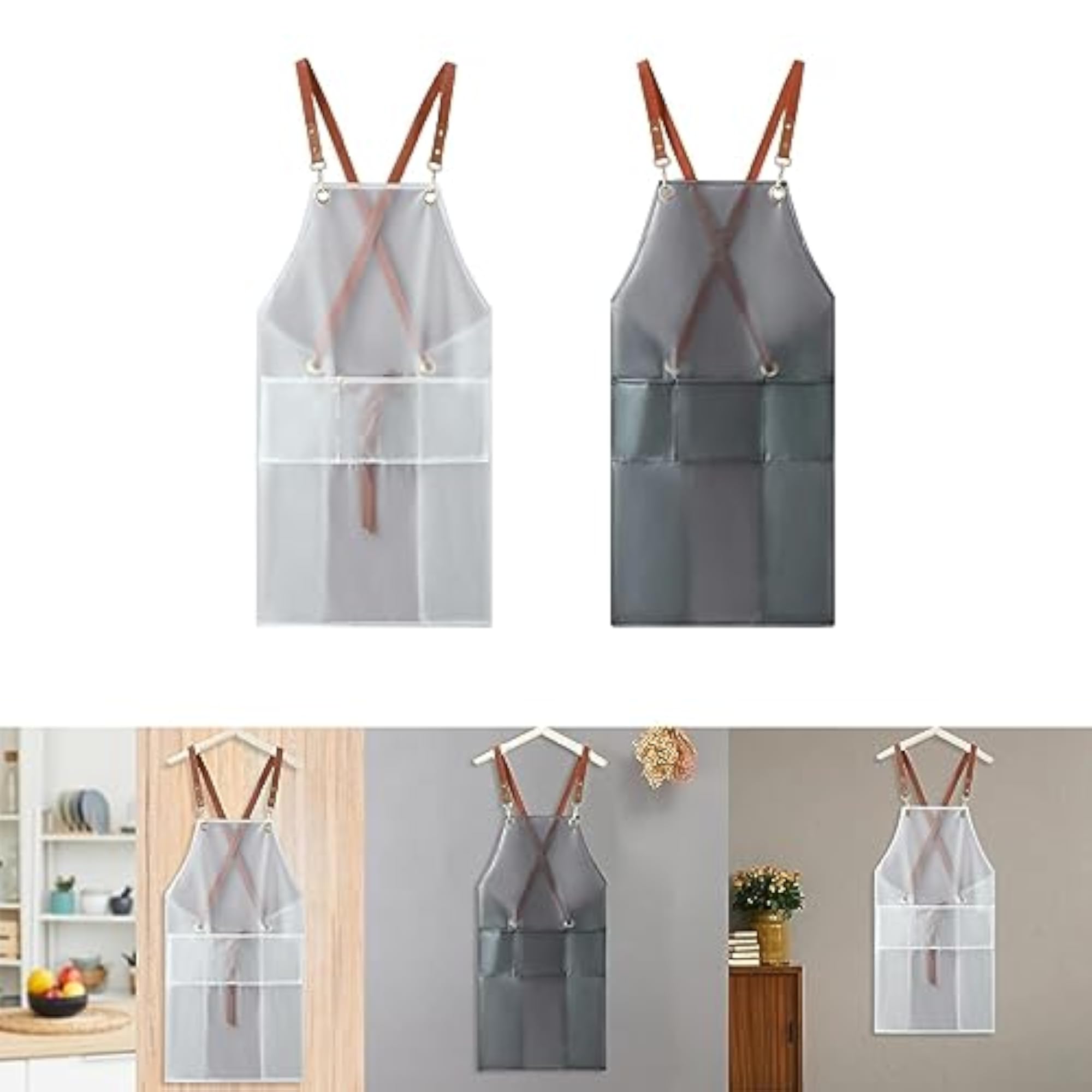 White Chef Apron for Cooking and Baking